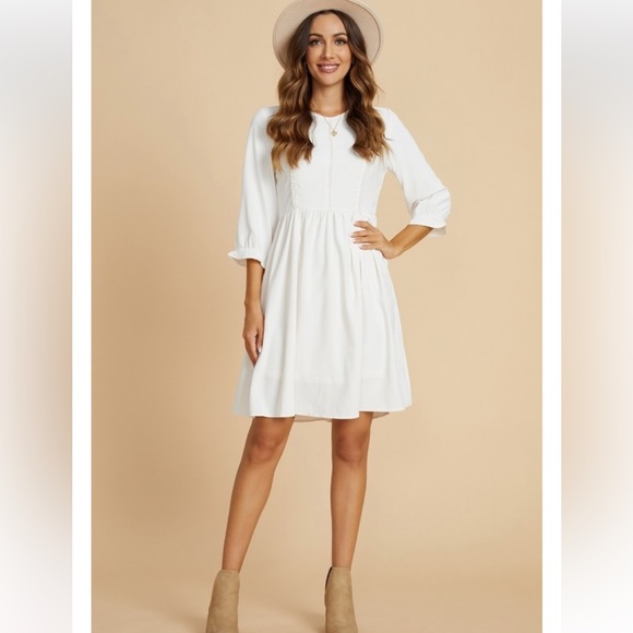 curvedream | Dresses | Ivory Midi Dress | Poshmark